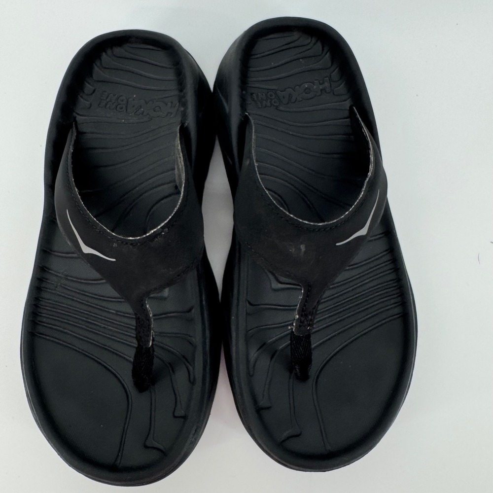 Hoka One One Ora Recovery Flip Women Size 7 Black Thong Platform Sandals - Picture 9 of 9